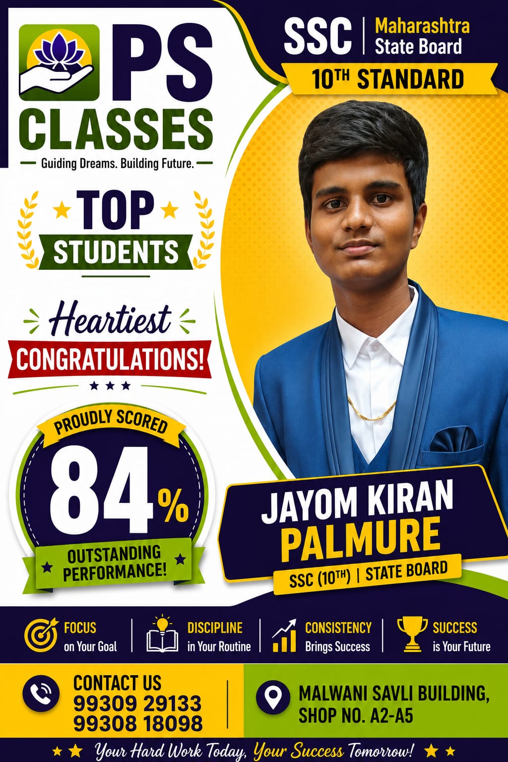 Shah Aditya Santosh 86% SSC Board Top Student